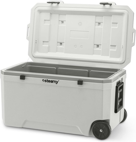 Grote Koelbox met Wielen 120 Liter Wit - Ideaal voor Boot en Outdoor — afbeelding 3