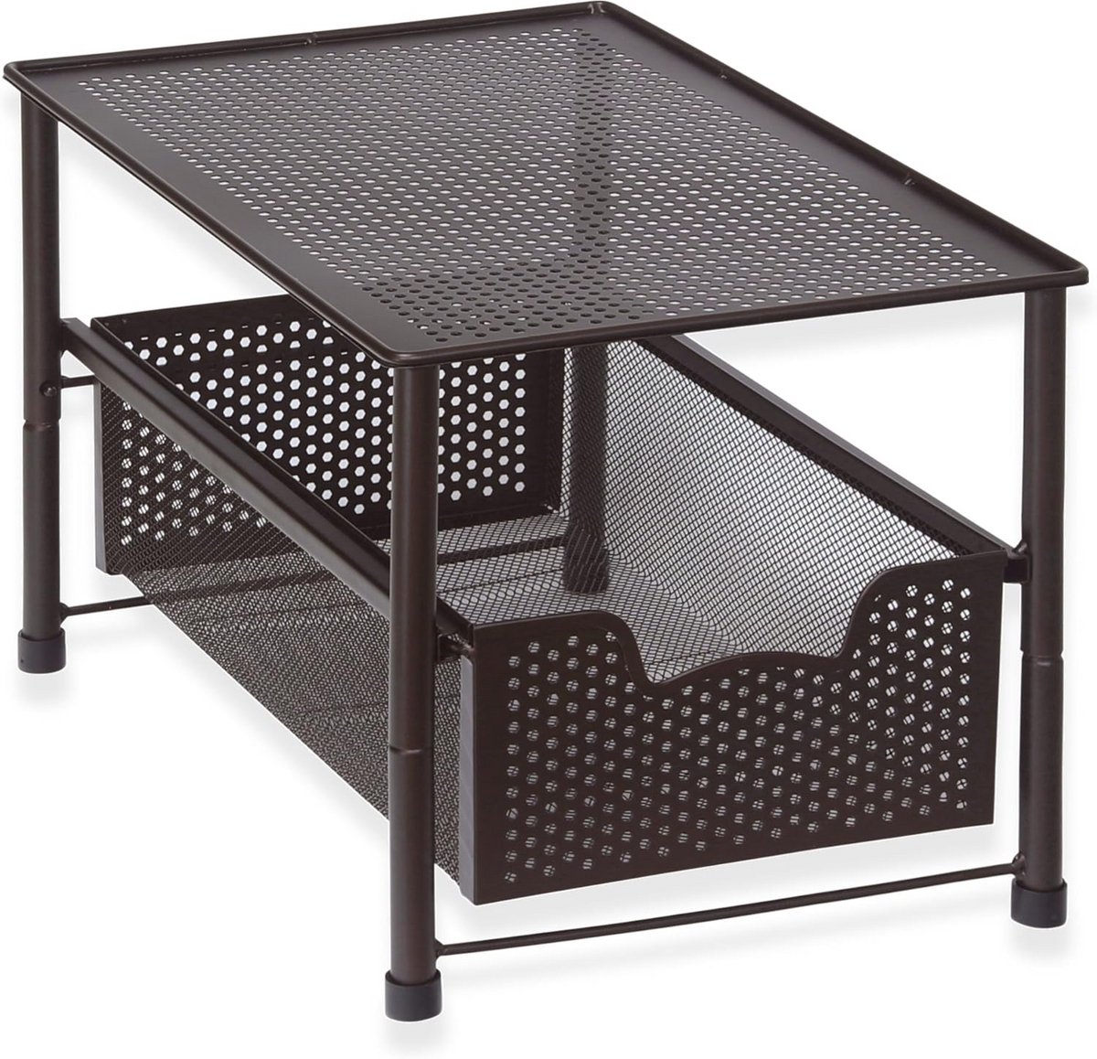 Stapelbare Glijdende Mand Organizer voor Onder de Gootsteen en Kast - Bronze
