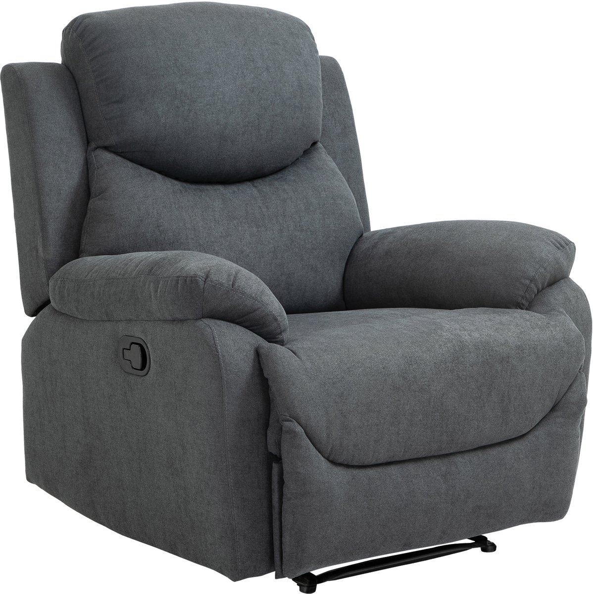 Relaxfauteuil - Relaxzetel - Relaxstoel - Fauteuil - Stoel - Met armleuning - Voor één Persoon - Fluweel - Donkergrijs