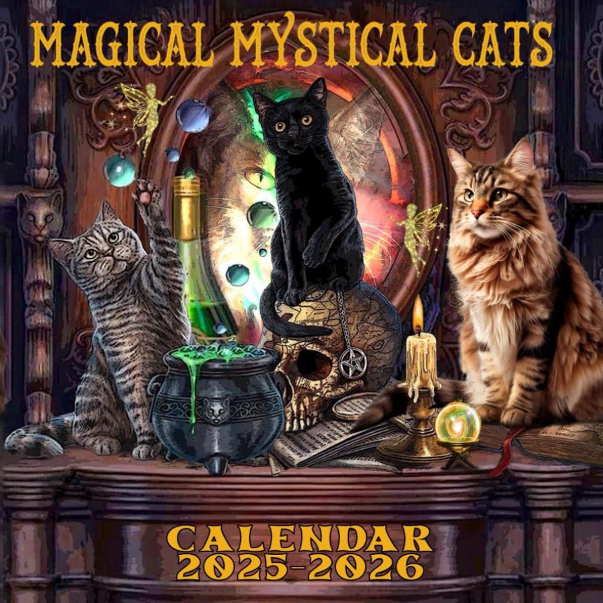 Magische Mystieke Katten Kalender 2026 - 18 Maanden Agenda Juli 2025 t/m December 2026