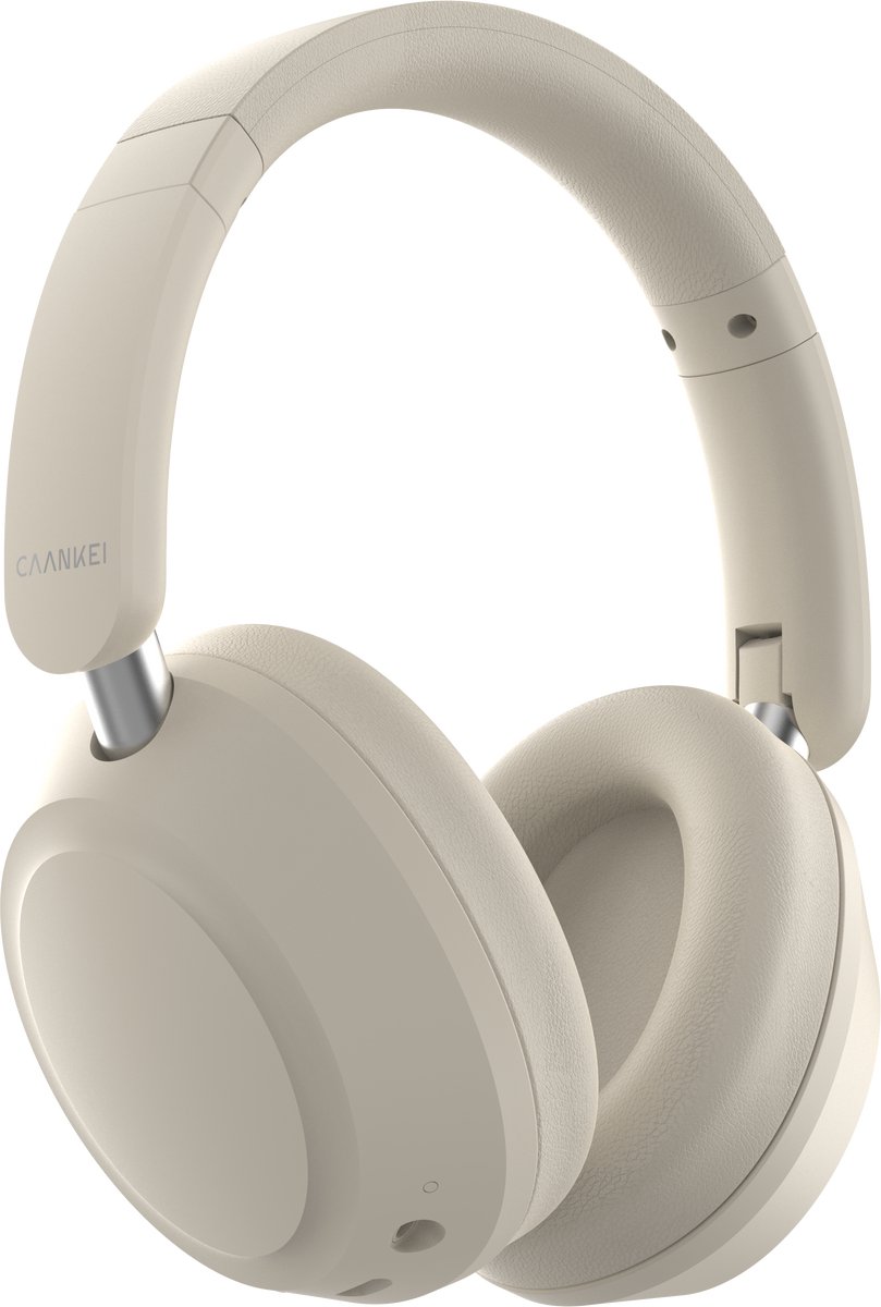 Caankei koptelefoon met ANC - Draadloze bluetooth 5.4 koptelefoon - met filter microfoons - Draadloze Noise Cancelling Koptelefoon - Over-ear - 100 uur batterij - Creme