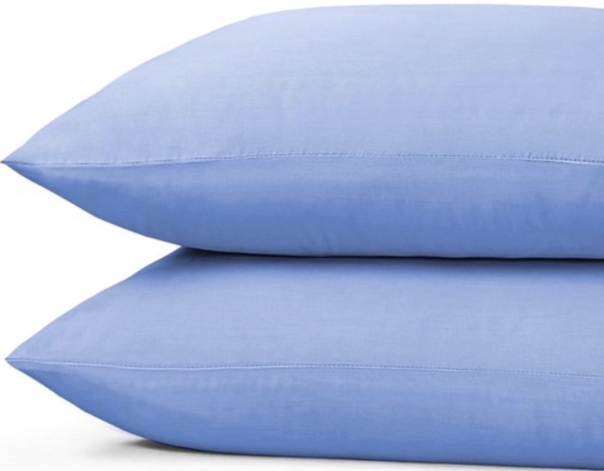 Cozy Covers 100% Katoen- Kussenslopen - Set van 2 - 60x60 cm- Licht Blauw