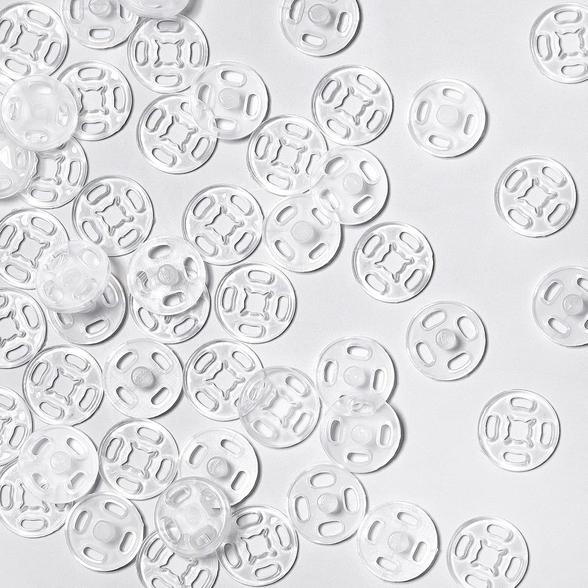 Transparante plastic naaipatches voor kleding, 40 paar onzichtbare sluitingen