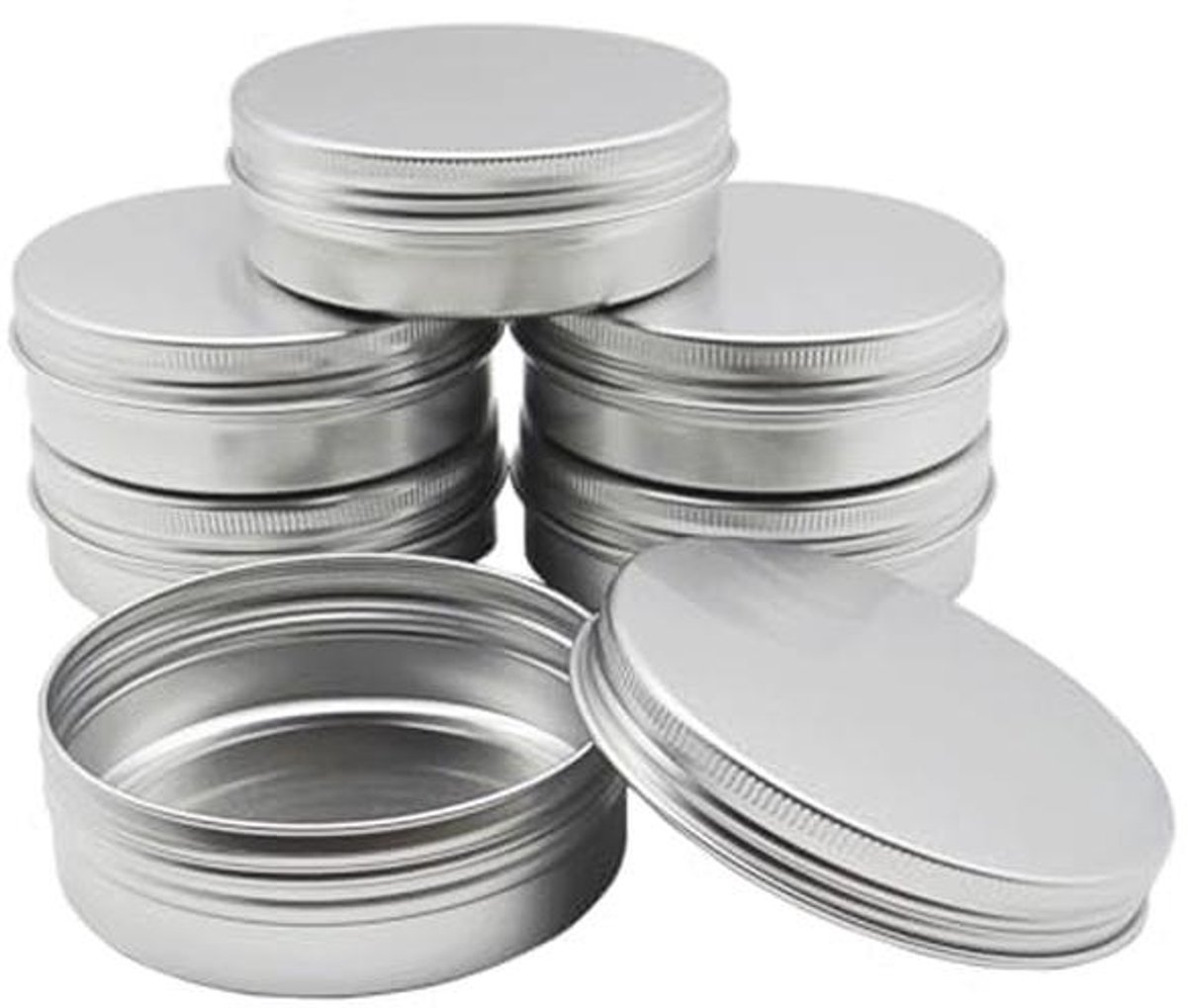 6 stuks 100 ml aluminium blikken potten voor cosmetische monstercontainers