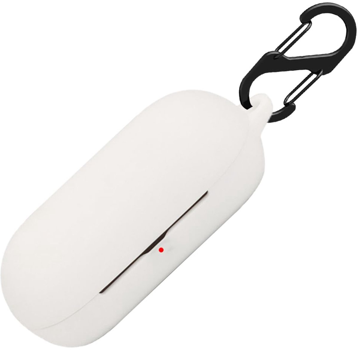 Silicone Case for Sony WF-C500 Case, Shockproof Protective Case and Skin Protective Case for Sony WF-C500 with Keychain (White)