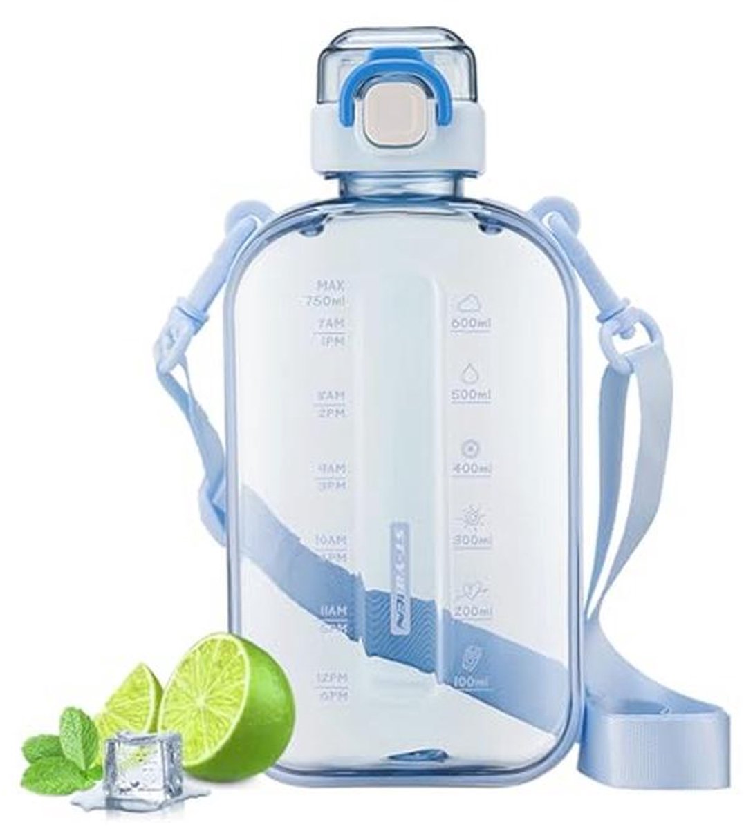 Lekvrije Sportfles 750ml - Plat Ontwerp, Ideaal voor Outdoor Activiteiten