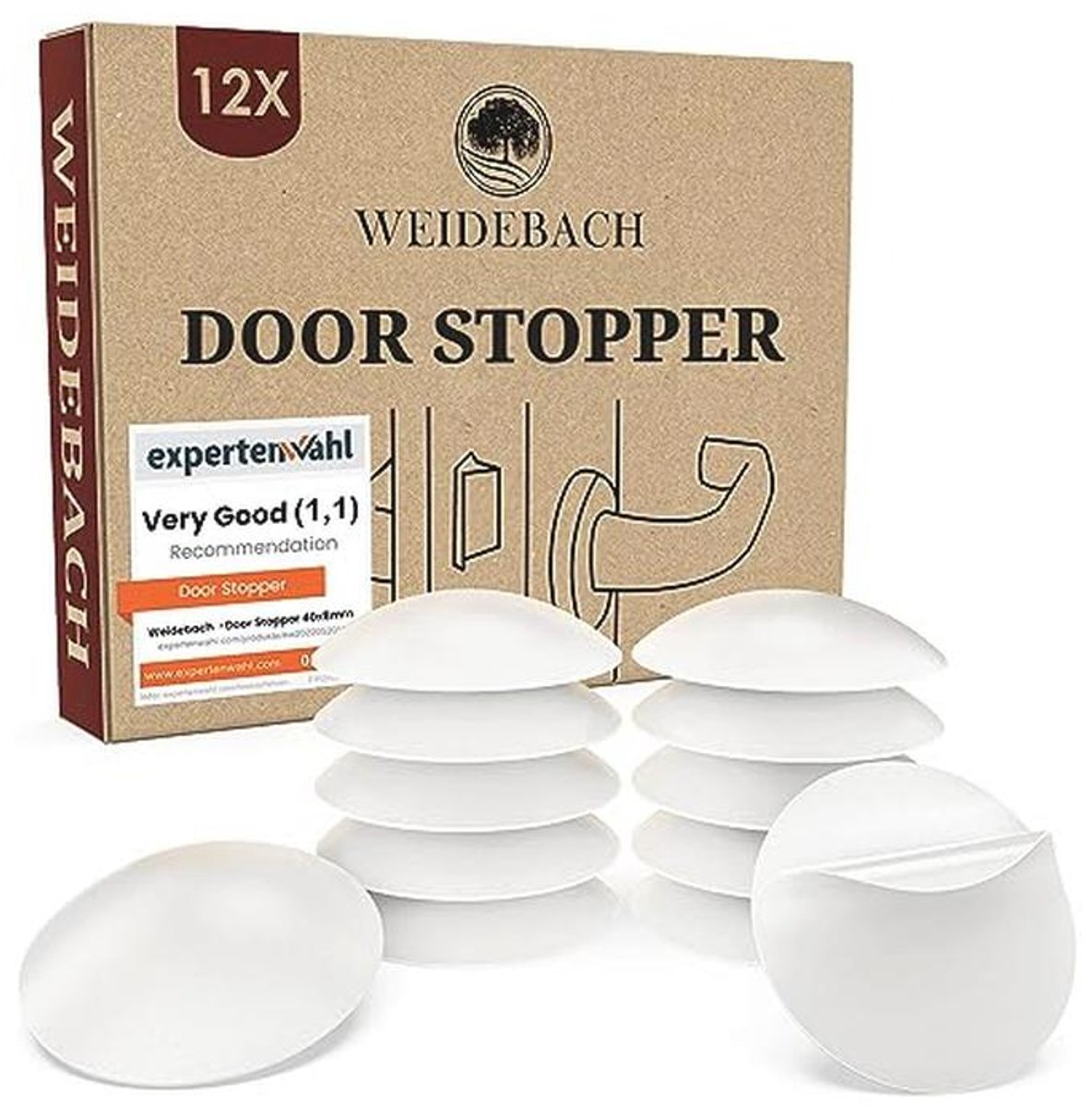 Zelfklevende Deurstoppers - Rubber Buffers voor Meubels en Deuren - Bescherming voor Muren en Deurklinken - Verpakking van 12 Stuks