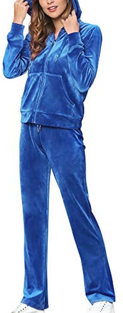Dames Tracksuit Velours Loungewear, Sportoutfits voor Vrouwen, 2-delig Hoodie Casual Workout Sweatsuits