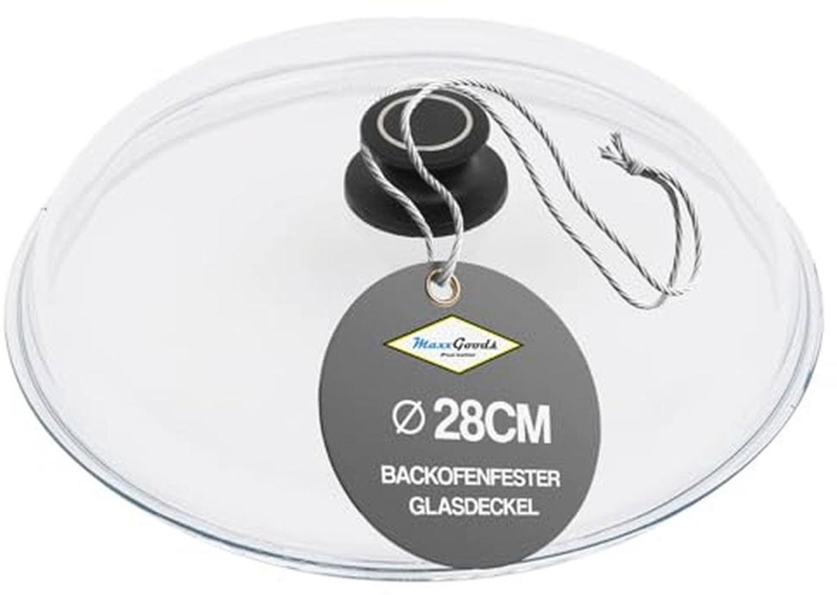 Ovenbestendige glazen deksel Ø 28 cm met zelfregulerend ventiel