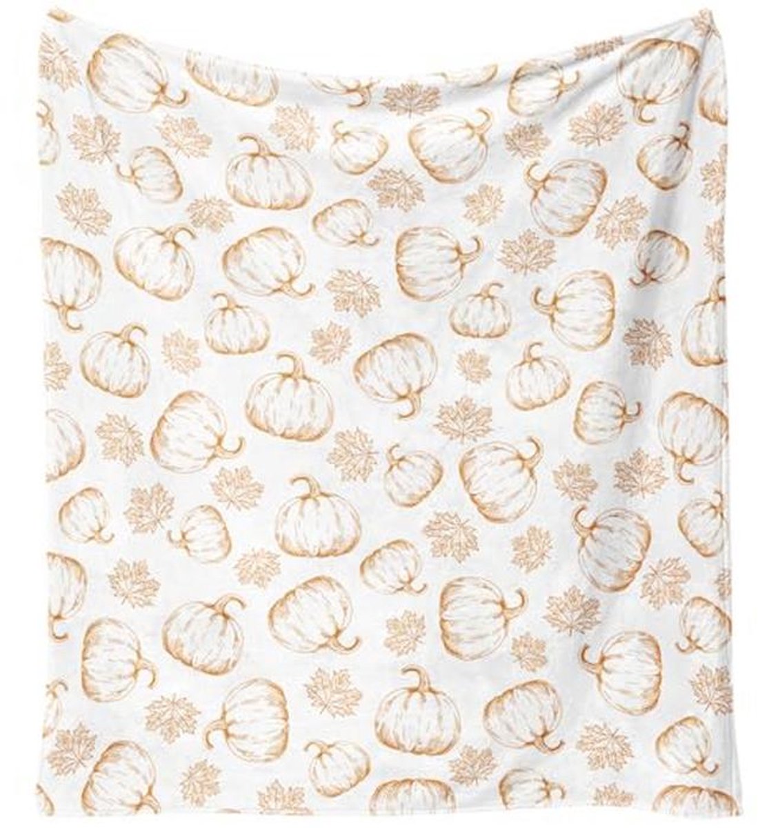 Herfst Decoratieve Deken met Pompoen en Bladeren - 152 x 127 cm
