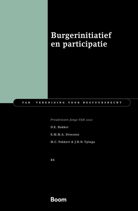 Jonge VAR-reeks 21 - Burgerinitiatief en participatie - cover