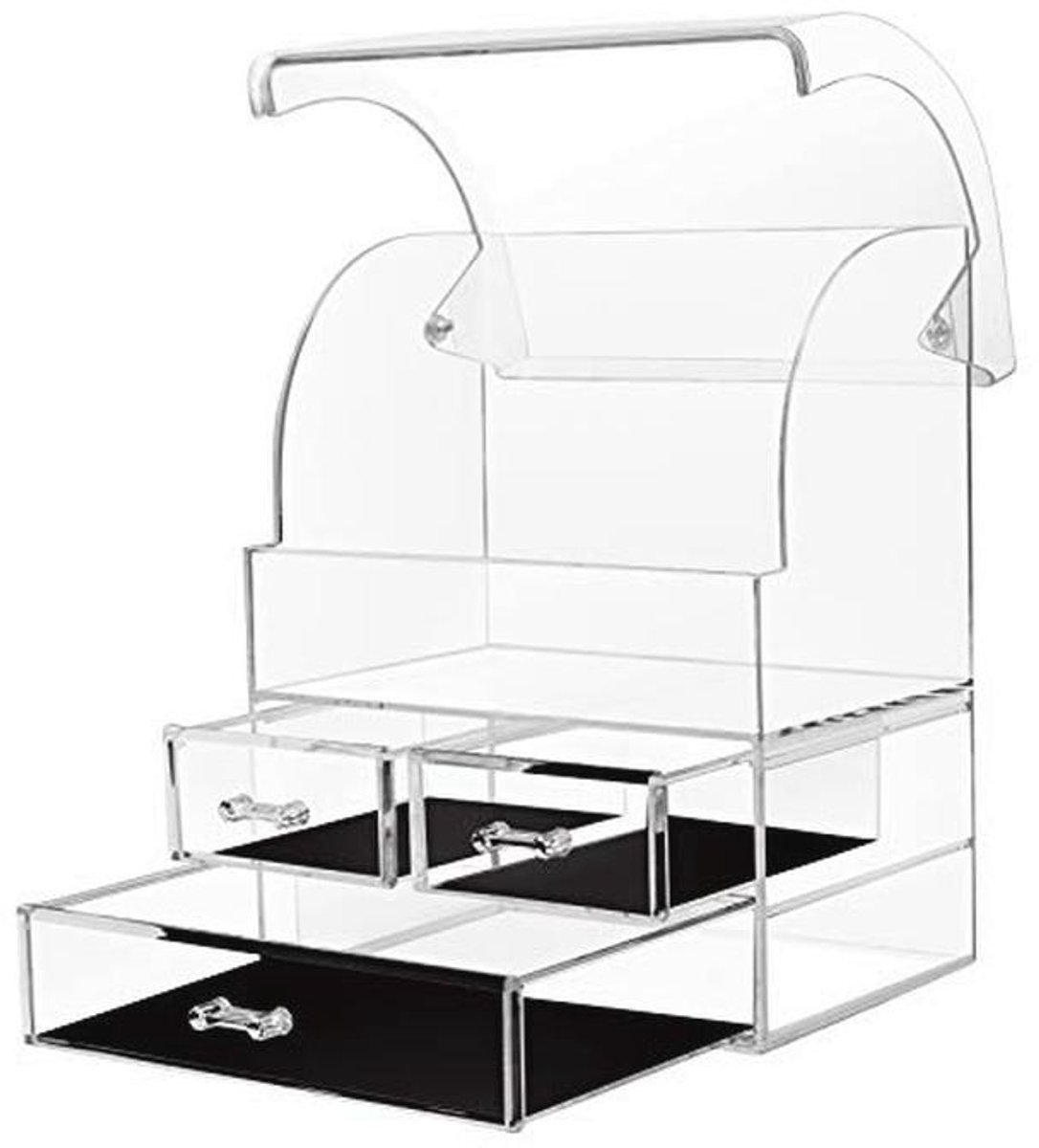 Cosmetische make-up organizer met deksel en grote capaciteit