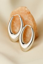 Lundholm Oorringen Dames Zilverkleurig jewellery – Premium Stainless Steel – My Lies Serie - Grote Statement Hoops (6 x 3.5 cm) Oorbellen Groot Feest – Elegant, Modern & Luxe – Geschenkverpakking