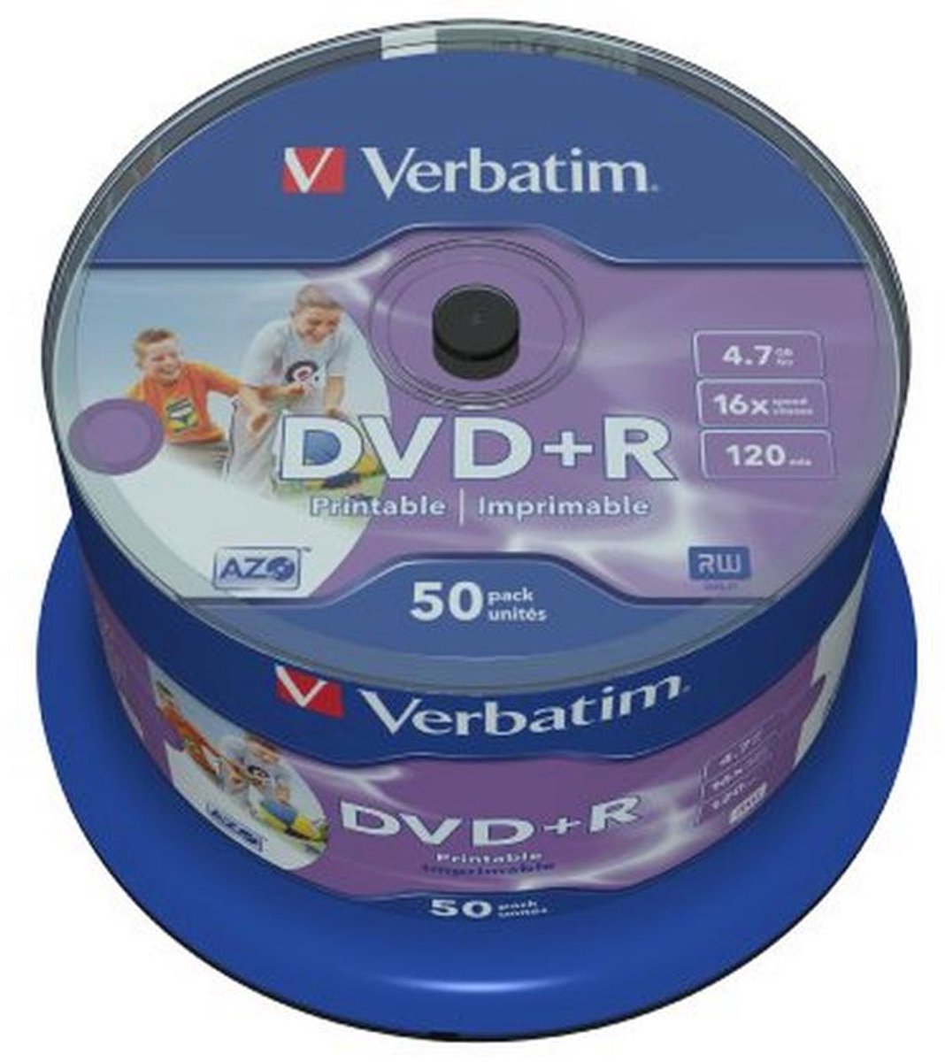 DVD + R 4.7GB - 16x Snelheid, Bedrukbaar - 50 Stuks Spindle