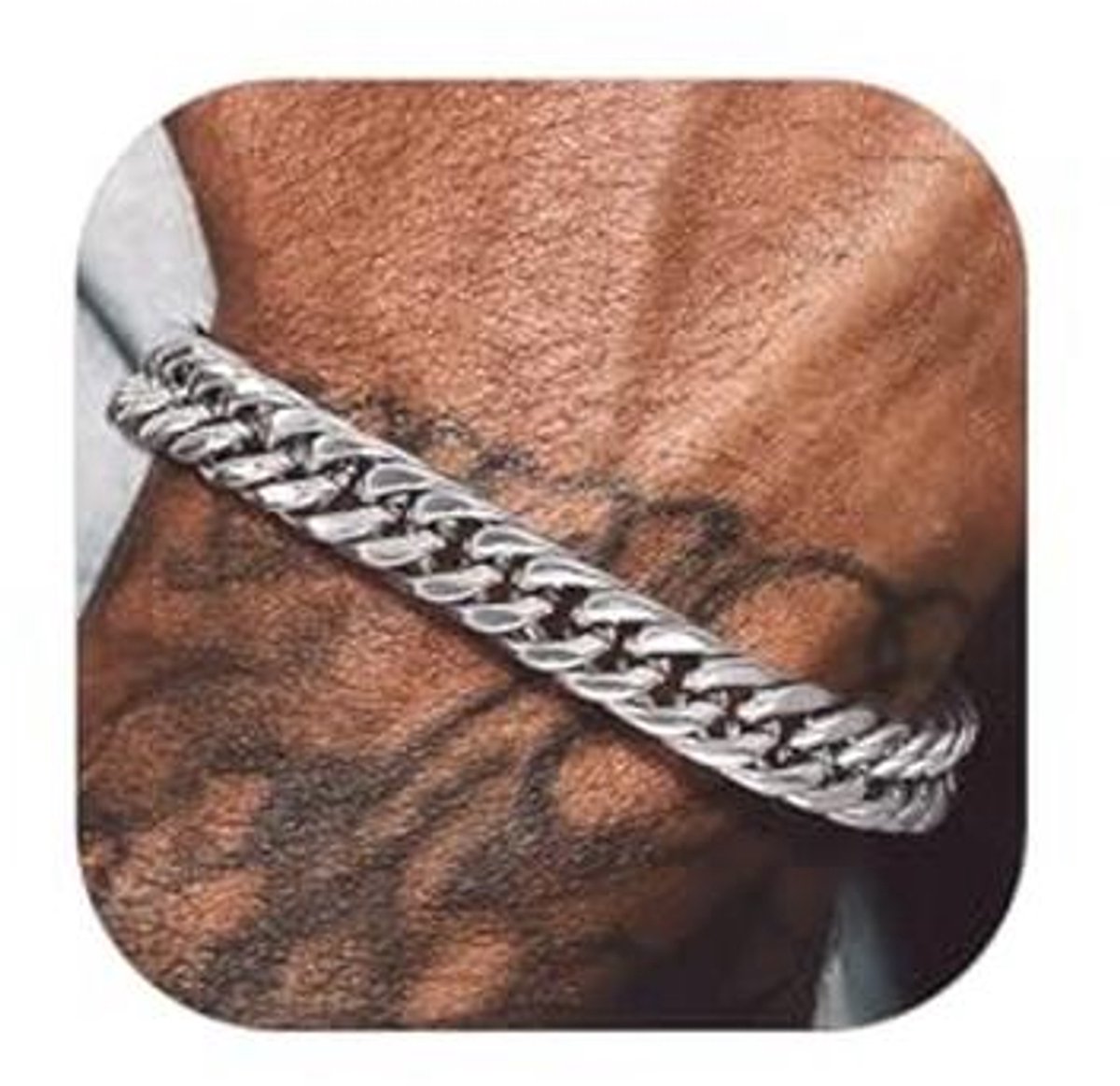 Massieve roestvrijstalen heren armband - Cubaanse schakelarmband voor Vaderdag