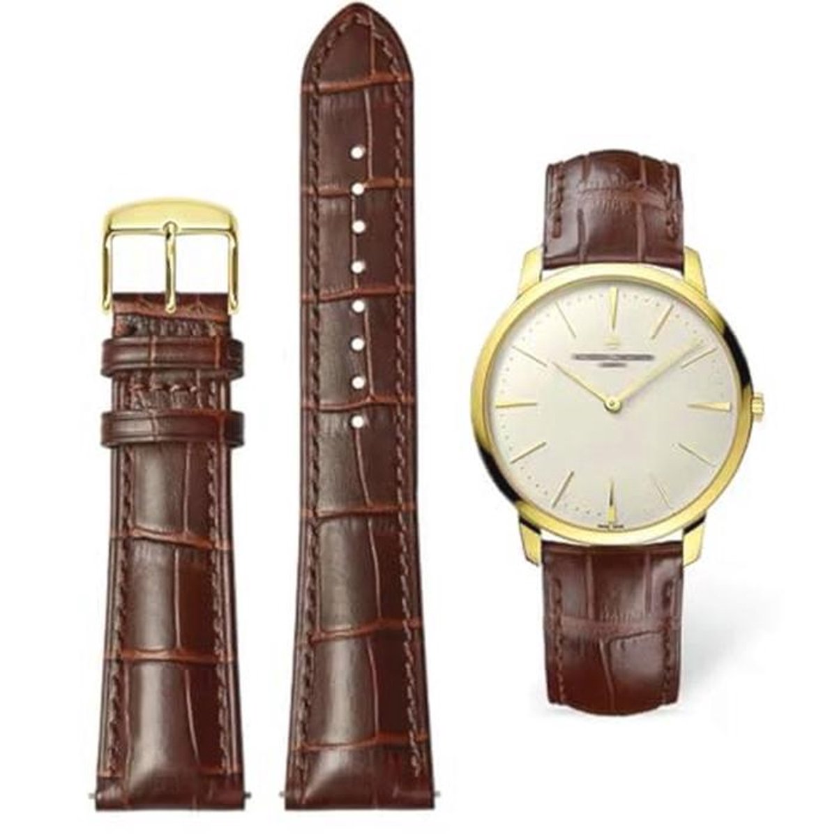 Leren Horlogeband Krokodillenpatroon Vervangband voor Mannen en Vrouwen