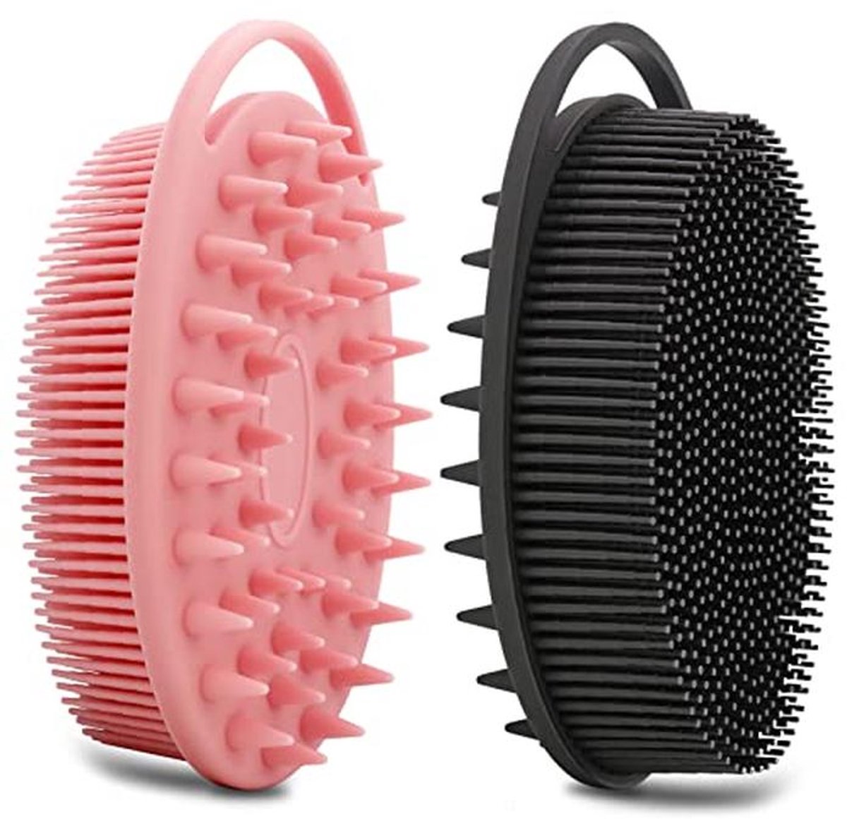 Set van 2 Dubbelzijdige Siliconen Bodyscrubbers en Hoofdhuidmassagers
