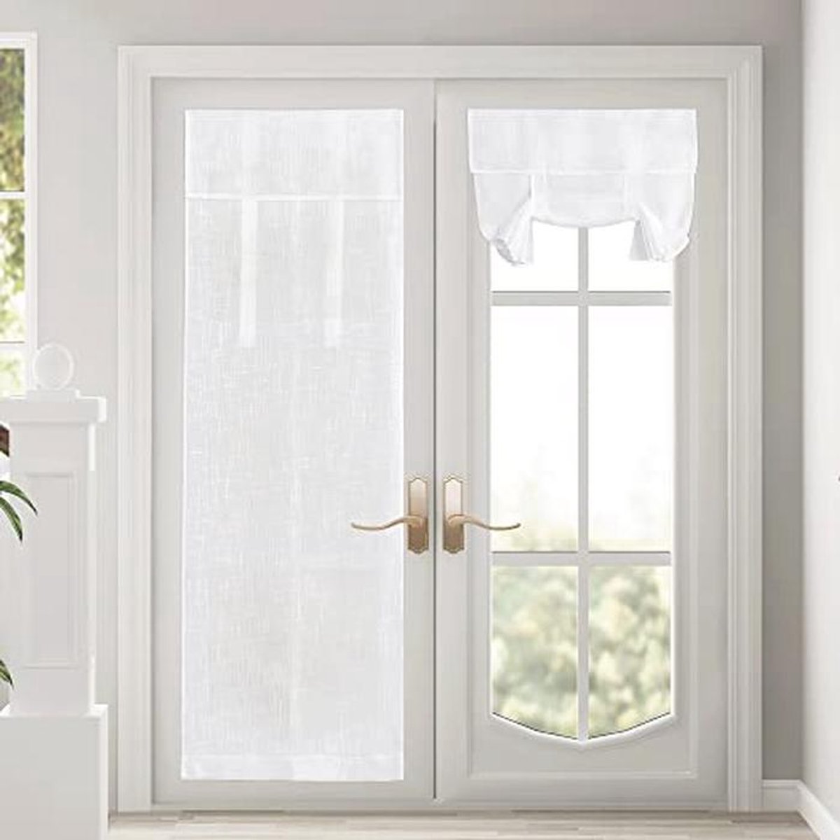 Semi-transparante Keukengordijnen 70x180 cm - 2 Stuks Linnenlook voor Binnen