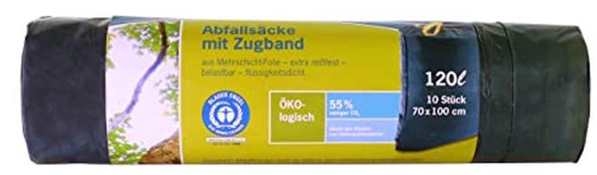 Extra sterke afvalzakken 120 Liter - 100% Gerecycled Materiaal