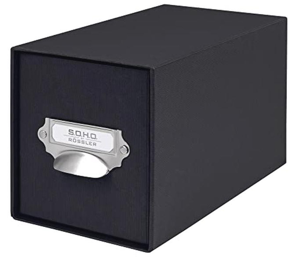 CD-ladenbox met Handvat en Beschrijfbaar Schild - Zwart, Ideaal voor Kantoor en Thuis