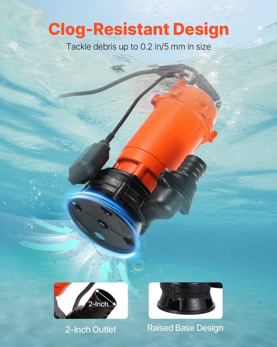 Aquaking dompelpomp Q2007 - 4000 l/h opvoerhoogte 5 meter