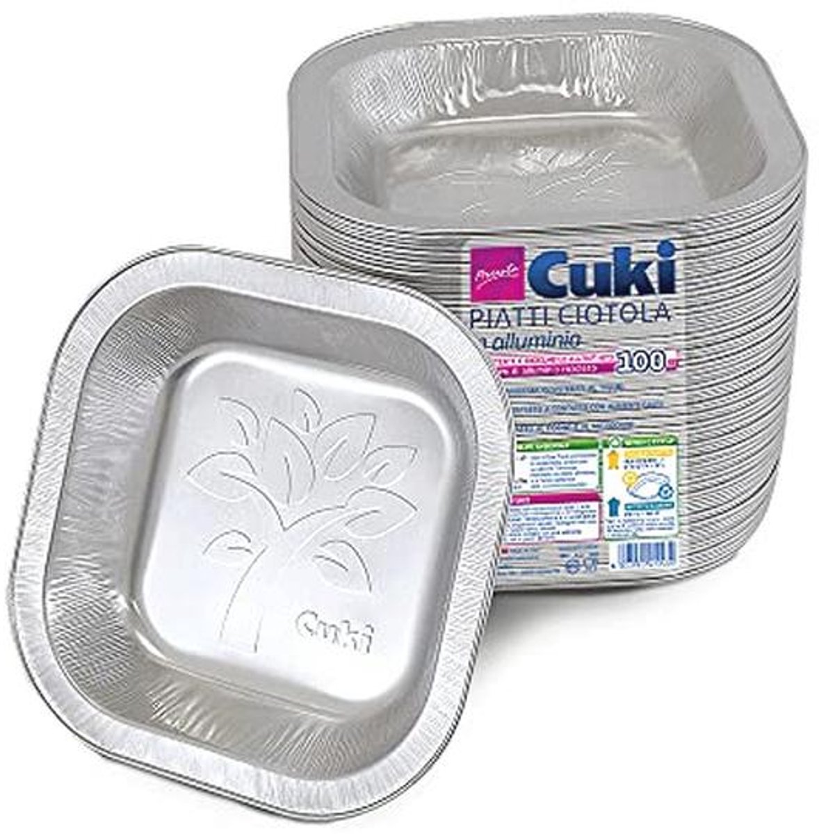Robuuste aluminium borden - 100 stuks - Recyclebaar en milieuvriendelijk - 18,05 x 18,05 cm