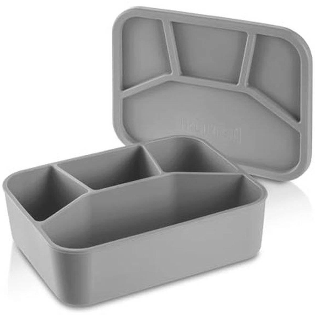 Lunchbox van platina siliconen - Lekvrij, hitte- en koudebestendig met 4 vakken
