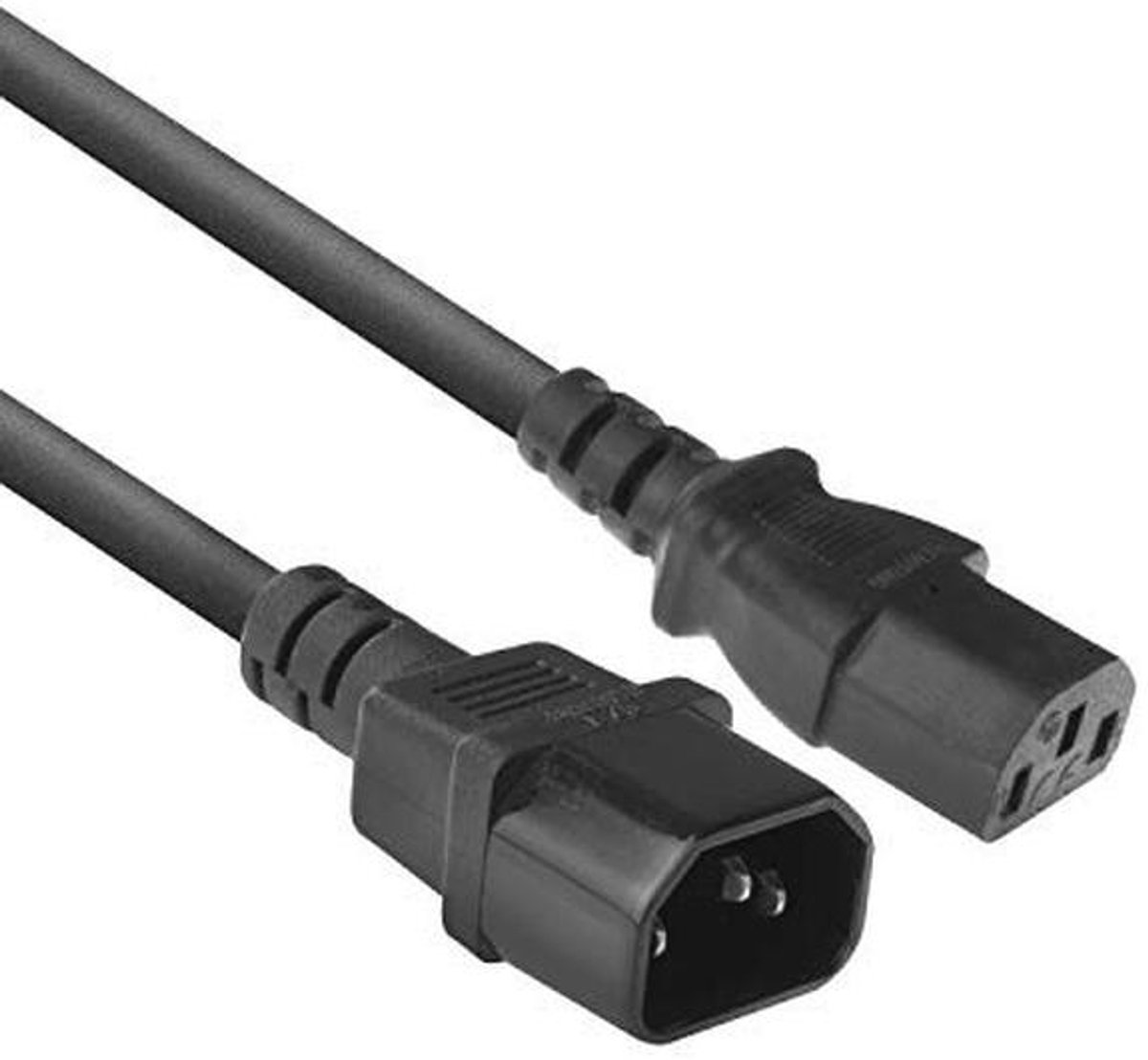 Stroomkabel C13 naar C14 Verlengkabel 1,8m 230V IEC - Zwart