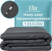 Housse pour la couverture lestée Ella 135 x 200 cm - 7 kg et 9 kg - Housse 100 % coton biologique - Anthracite