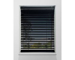 Houten Jaloezie - 50mm - Zwart - 130x180cm - Ladderkoord
