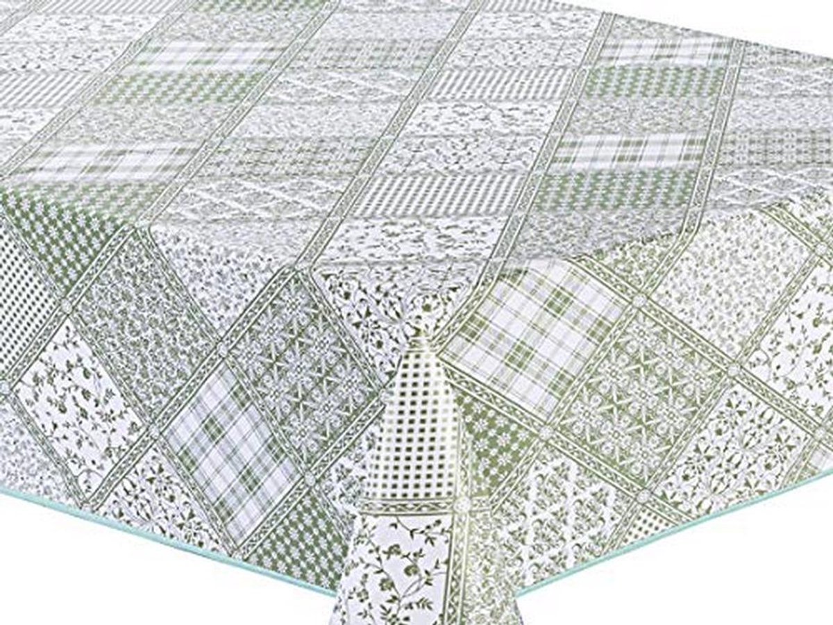 Rechthoekig PVC Tafelkleed 140 x 180 cm - Saliegroen
