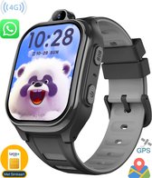 ISHIVA® PRO Smartwatch Kinderen -Kinder Smartwatch -GPS Horloge Kind Met Simkaart (4G GPS) -met HD-camera & Videobellen – 800 mAh Long Battery- IPX7 Waterdicht-SOS Knop–School Mode - Incl. Simkaart –Voor iOS & Android – GPS Tracker - Zwart