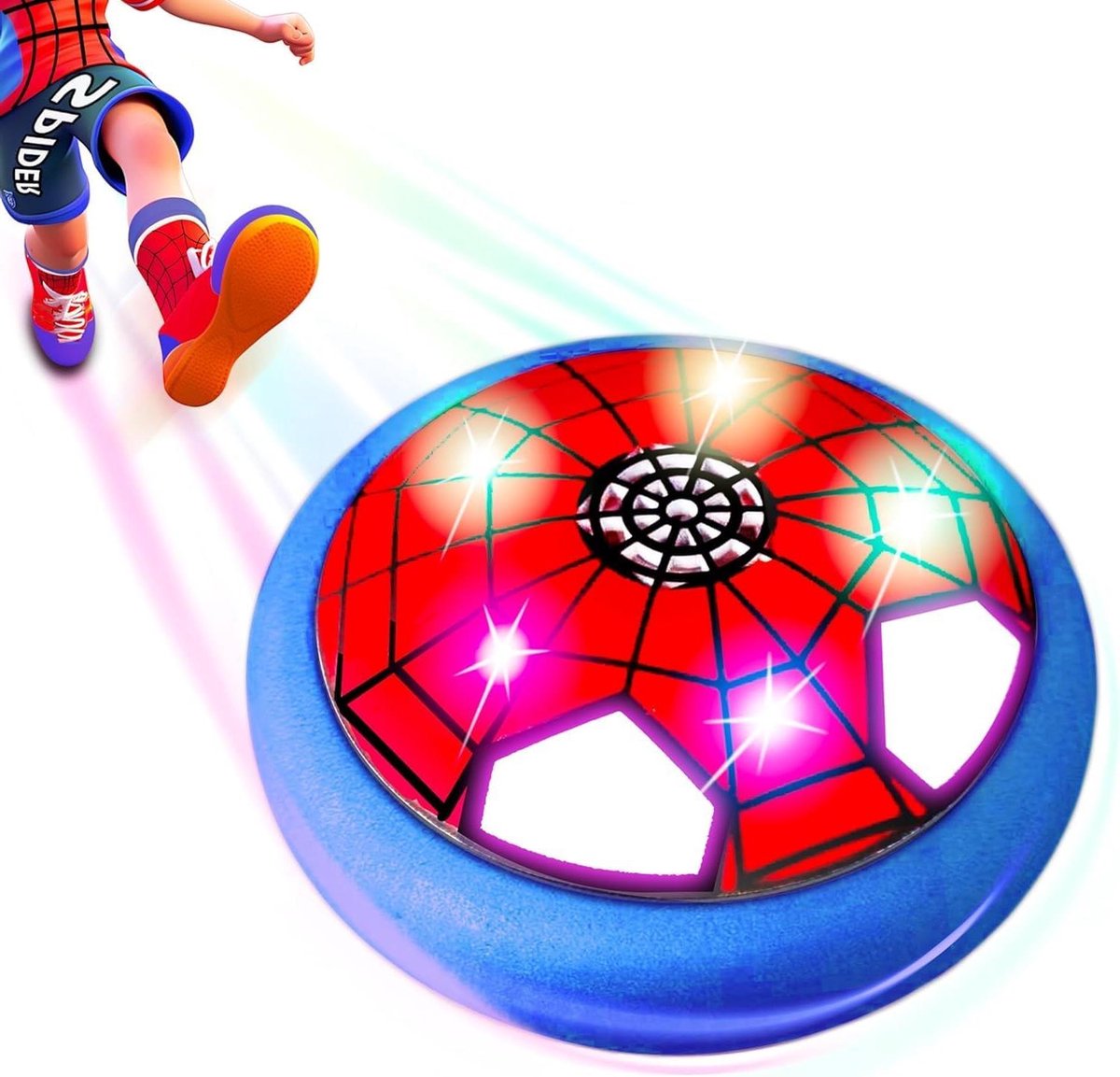 Provento - Zwevende Voetbal voor Kinderen | Luchtaangedreven met LED-verlichting | Binnenspeelgoed | Partygame | Cadeau voor 3-9 jaar