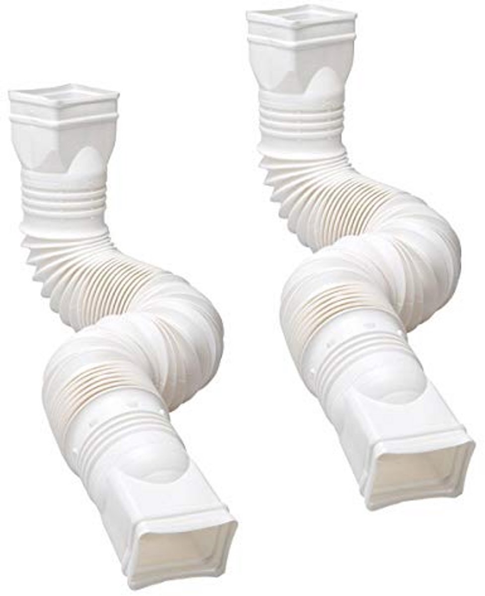 Flexibele Downspout Extension 2-Pack - Wit Goot Connector voor Regenwater Drainage