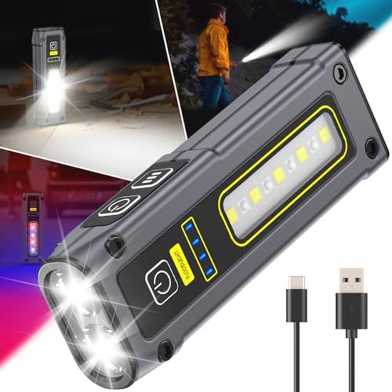 ROUTEKING Led-zwaailicht, draadloos, oplaadbaar, oranje led-batterij op gevaarlijke flits, 12 V/24 V, magnetisch en oplaadaansluiting voor vrachtwagen voertuig (amber