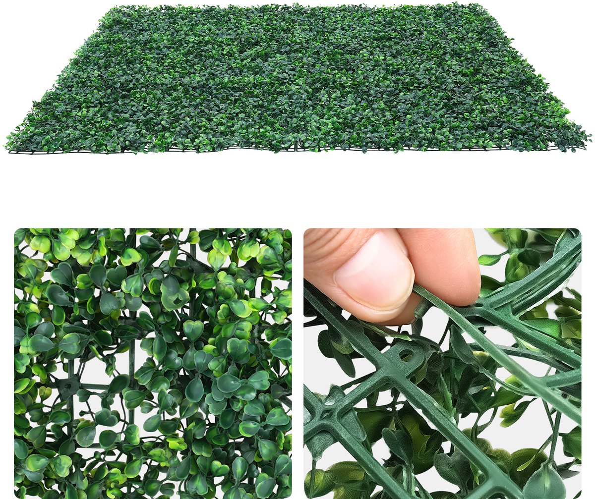 12 Stuks Kunsthaag 40*60cm Plantenwand Kunstplant Privacyhaag Terras Wanddecoratie Voor Hu