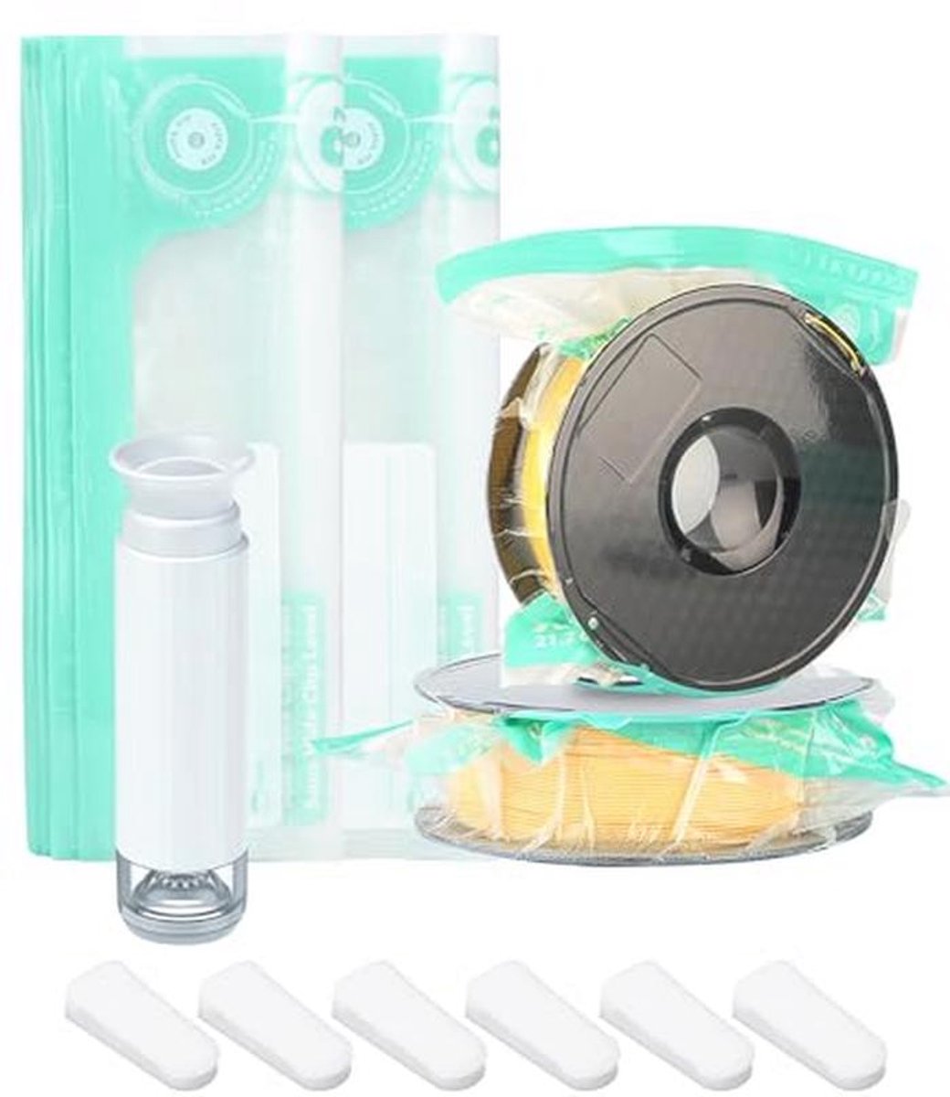 3D-printer filament vacuümzakkit met opslag, 22 transparante zakken en handpomp