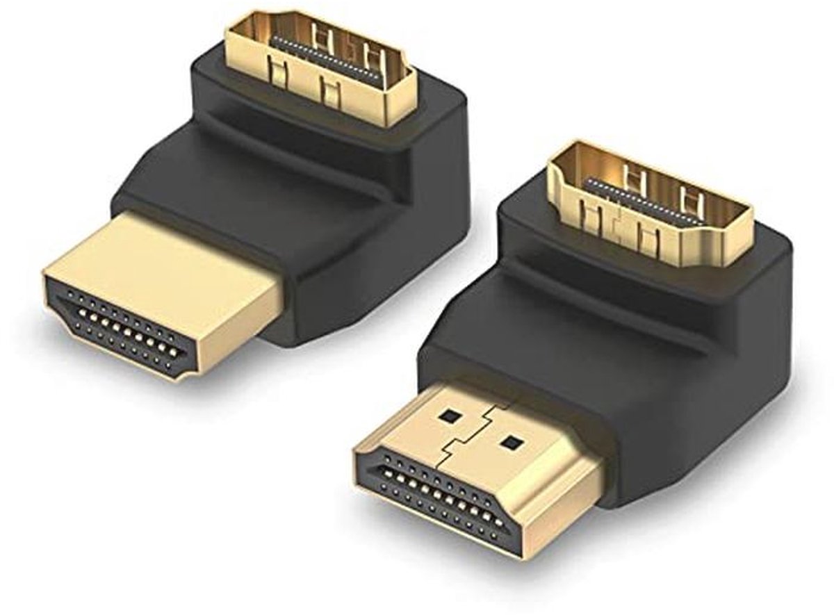 HDMI Adapter Set - 2 Stuks 90 en 270 Graden Hoek Connector - 3D & 4K Male naar Female