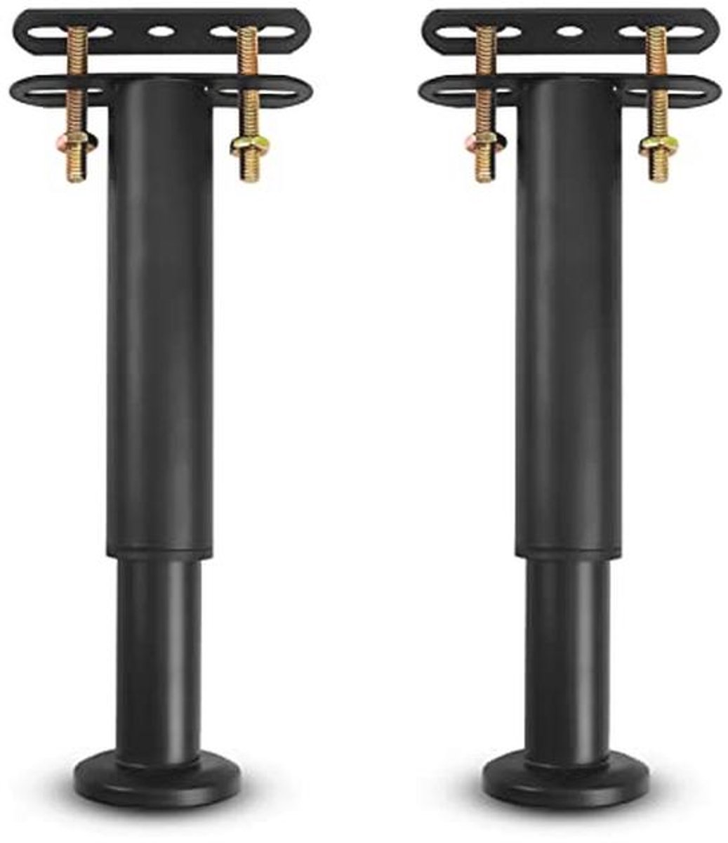 Verstelbare Bedsteunpoten - Zwaar Belastbare Meubelvoeten 18 cm - 33 cm (Zwart, 2 Stuks)