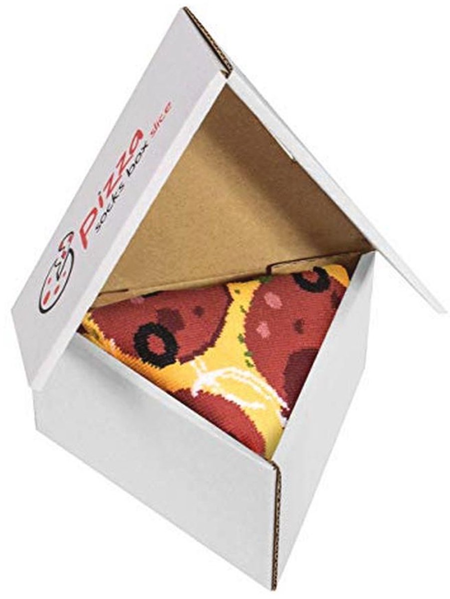 Pizza Sokken Box - Peperoni - Unieke Sokken voor Mannen en Vrouwen