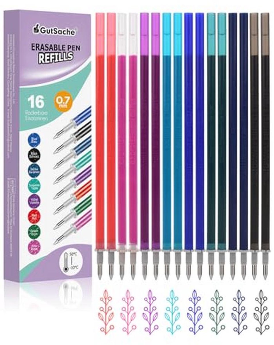 Kleurrijke Uitwisbare Vulminen 0.7mm - Ideaal voor Notities, Schetsen en Journals in 8 Kleuren