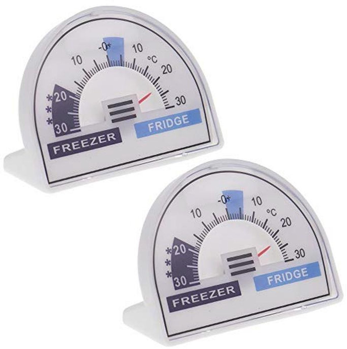 Koelkast en Vriezer Thermometer met Aanbevolen Temperatuur Zones - 2 Pack