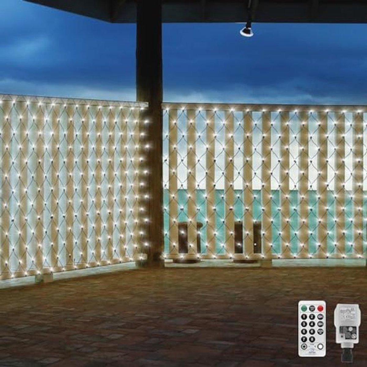 Buiten Netverlichting Tuinverlichting 4,5 x 1,5 m Waterdichte Kerstdecoratie met 8 Verlichtingsmodi en Timer voor Gazebo