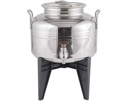 Sansone Olijfolievat 5 liter (RvS) met Kraan en Onderstel - Olijfolie - Olijfolievat - Sansone - Olievat