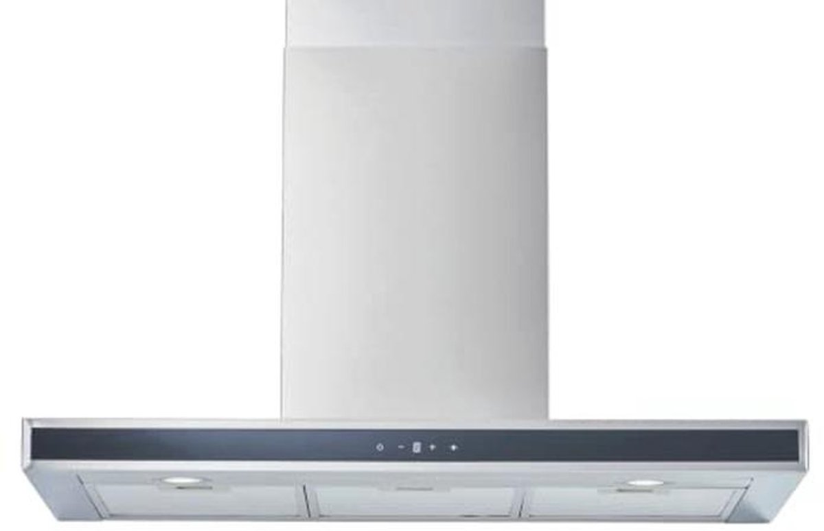 Wandkap afzuigkap roestvrij staal 90cm met wasbare metalen vetfilters