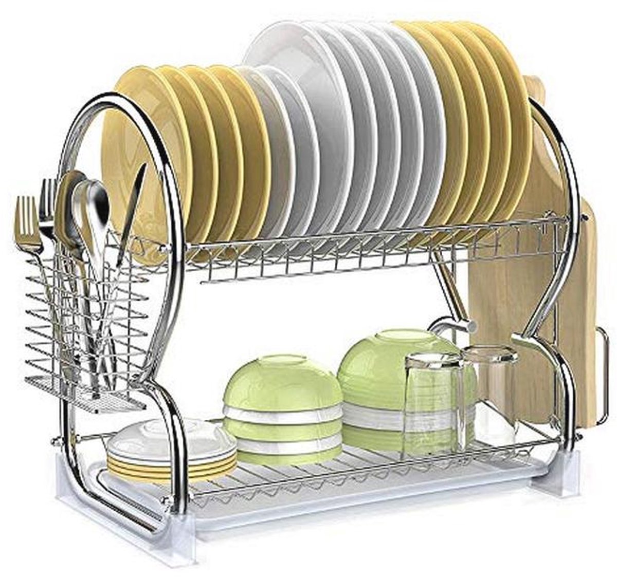 Multifunctioneel Afdruiprek met 2 Etages voor Keukenaccessoires - 40x24x38cm