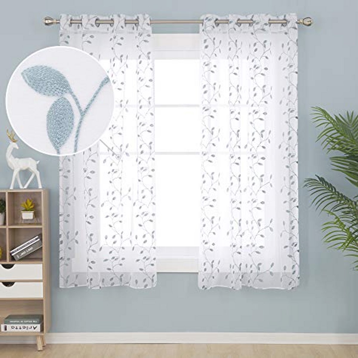Transparante Gordijnen met Oogjes 140x183cm - 2 Stuks - Elegant en Lichtfilterend voor Woo