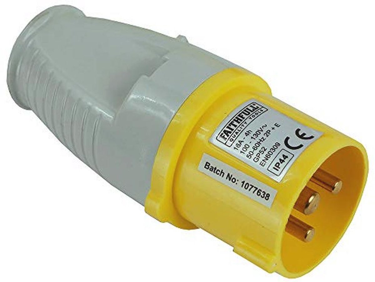Verlengsnoer 16A 110V - Gele stekker voor 14mm kabels