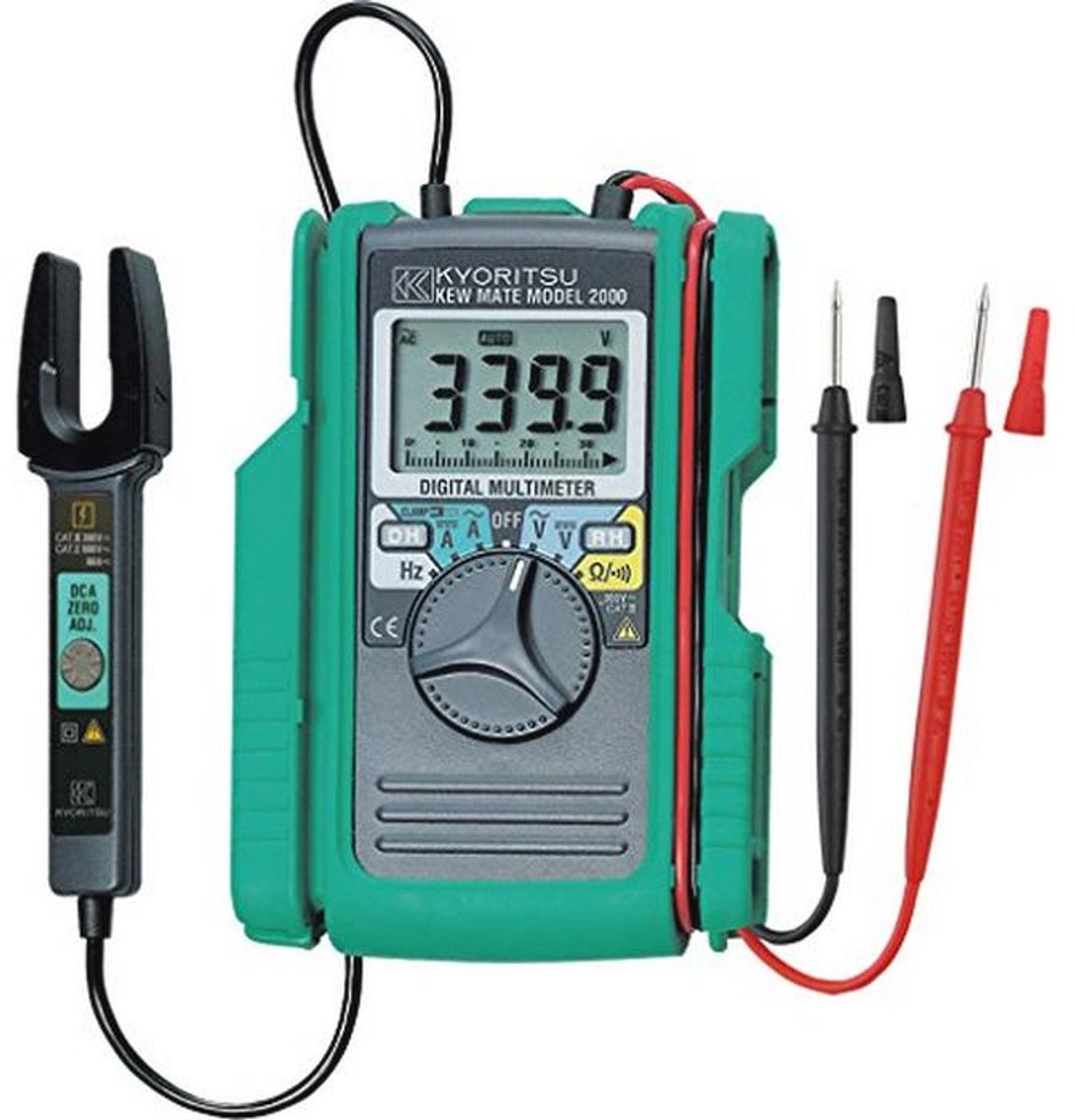 Digitale multimeter 2000A voor elektriciens - met mini-tang voor spannings-, stroom- en weerstandsmeting