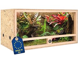Houten Terrarium 100x50x50 cm met Ventilatie en Hygrometer - Voor Reptielen en Amfibieën